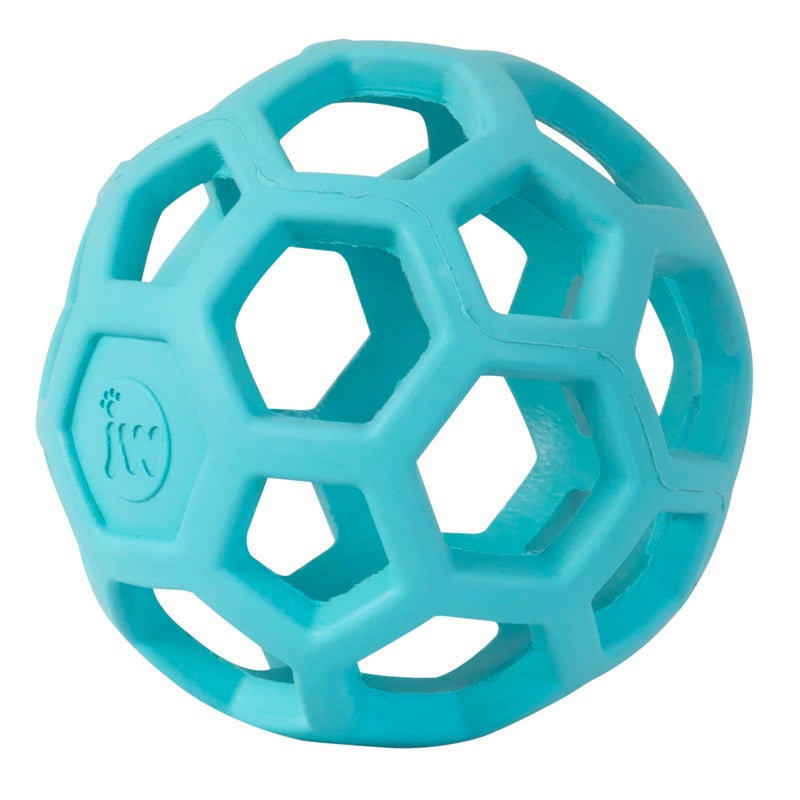 JW Pet HOL-ee Rollerâ„¢, Dog Toy Puzzle Ball, Natural Rubber, Large (5.5â€ Inch Diameter), Blue - Image 2