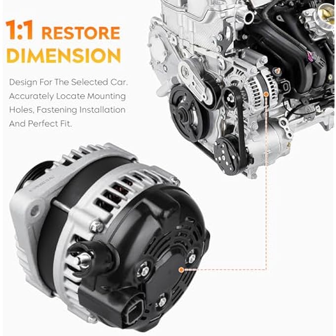 AEagle New Alternator for Acura MDX 2003-2006, MDX 2007-2009, RL 2005-2008, TL 2004-2008, Odyssey 2005-2007, Pilot 2005-2008, Ridgeline 2006-2008, 400-52163 - Image 3
