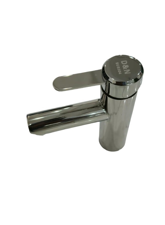 D&N Glossy Single Handle Mixer Faucet | Hot and Cold Kitchen Tap | Modern Bathroom Washbasin Brushed Faucet - Image 3