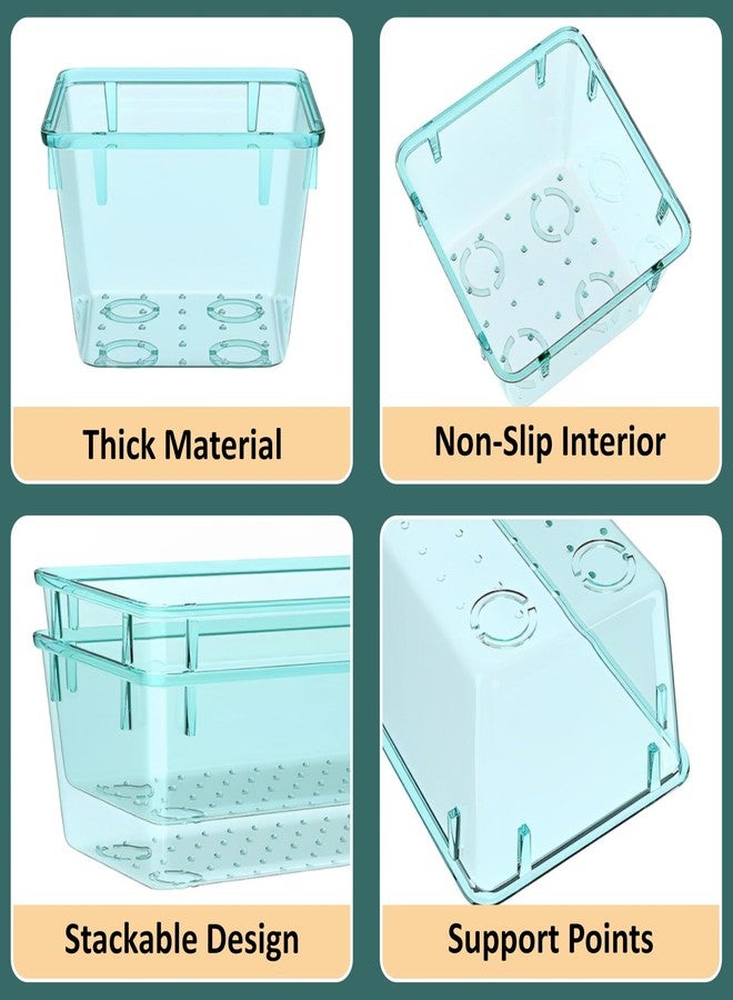 JD FRESH Polypropylene Set of 7 Drawer Organiser/Unbreakable Drawer Organizers/Dressing Table Organizer/Multi-Purpose Storage Boxes/Drawer Divider Tray for Kitchen/Bedroom/Office - (Sea-Blue) - Image 4
