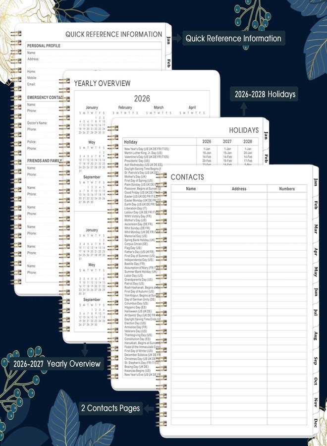 Indeme مخطط عام 2026 - مخطط أسبوعي وشهري لعام 2026، من يناير 2026 إلى ديسمبر 2026، مقاس 8 × 10 بوصات، مخطط تقويم 2026 مع فواصل، تجليد حلزوني مزدوج، ورق سميك، منظم للعمل/الدراسة - Image 5