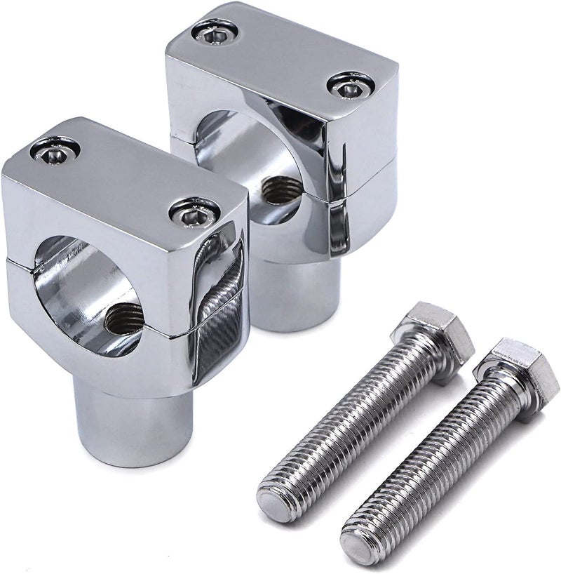 HongK Chrome 1.25" Motorcycle Handlebar Riser Clamp for Harley Cruisers and Choppers - Image 5