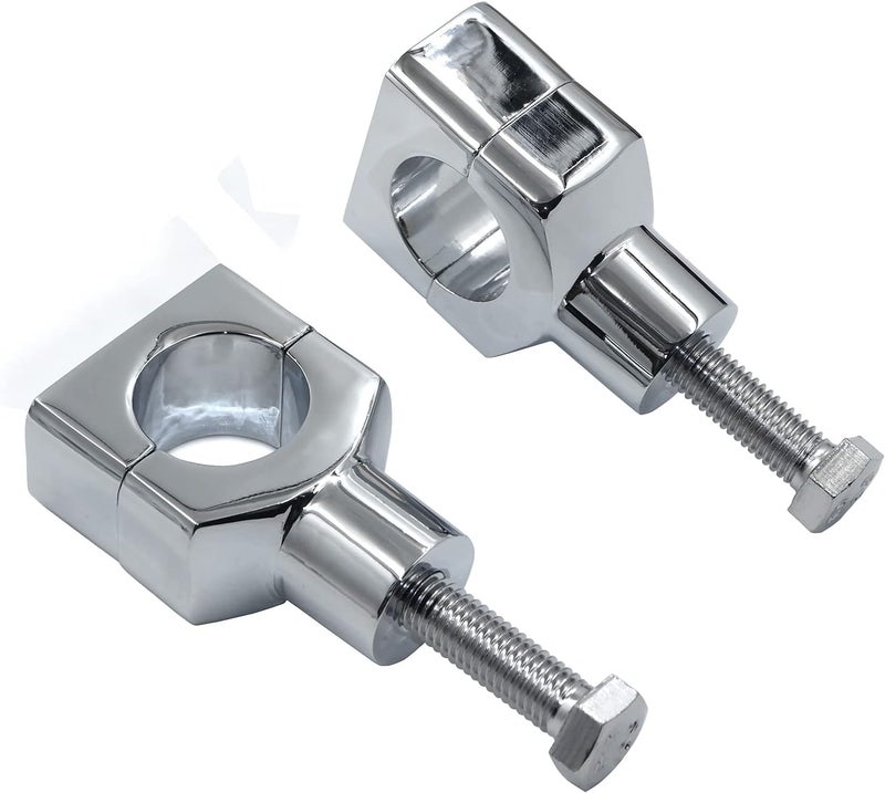 HongK Chrome 1.25" Motorcycle Handlebar Riser Clamp for Harley Cruisers and Choppers - Image 3