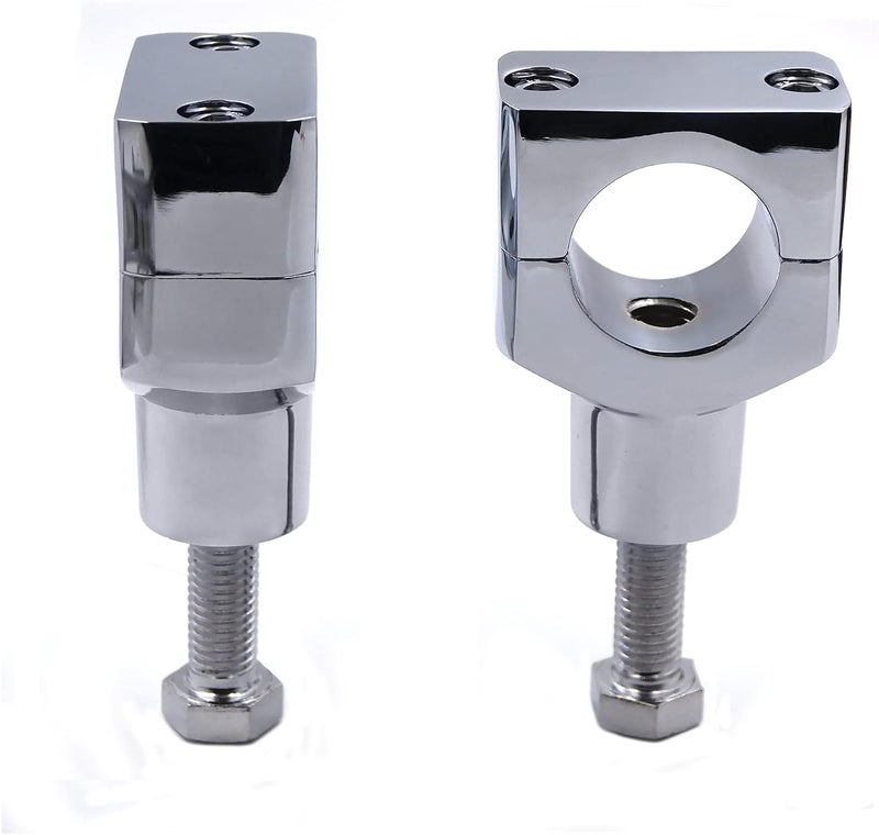 HongK Chrome 1.25" Motorcycle Handlebar Riser Clamp for Harley Cruisers and Choppers - Image 1