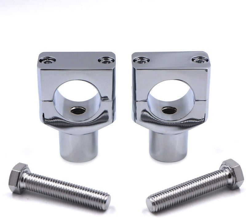 HongK Chrome 1.25" Motorcycle Handlebar Riser Clamp for Harley Cruisers and Choppers - Image 4