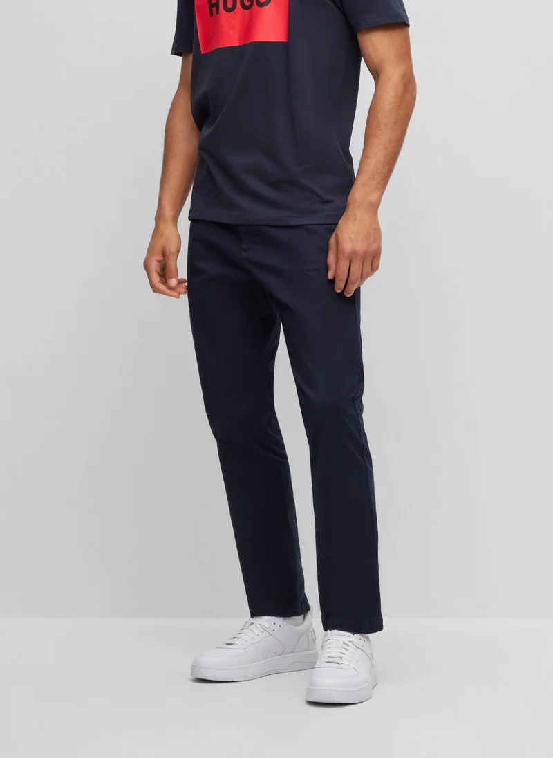 HUGO Slim-fit chinos in stretch-cotton gabardine