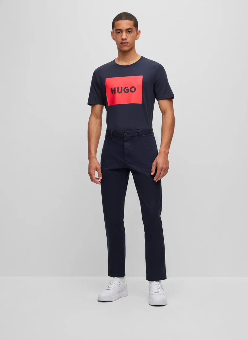 HUGO Slim-fit chinos in stretch-cotton gabardine