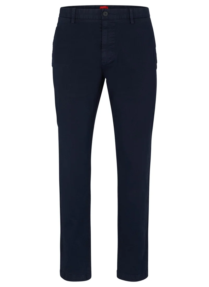 HUGO Slim-fit chinos in stretch-cotton gabardine