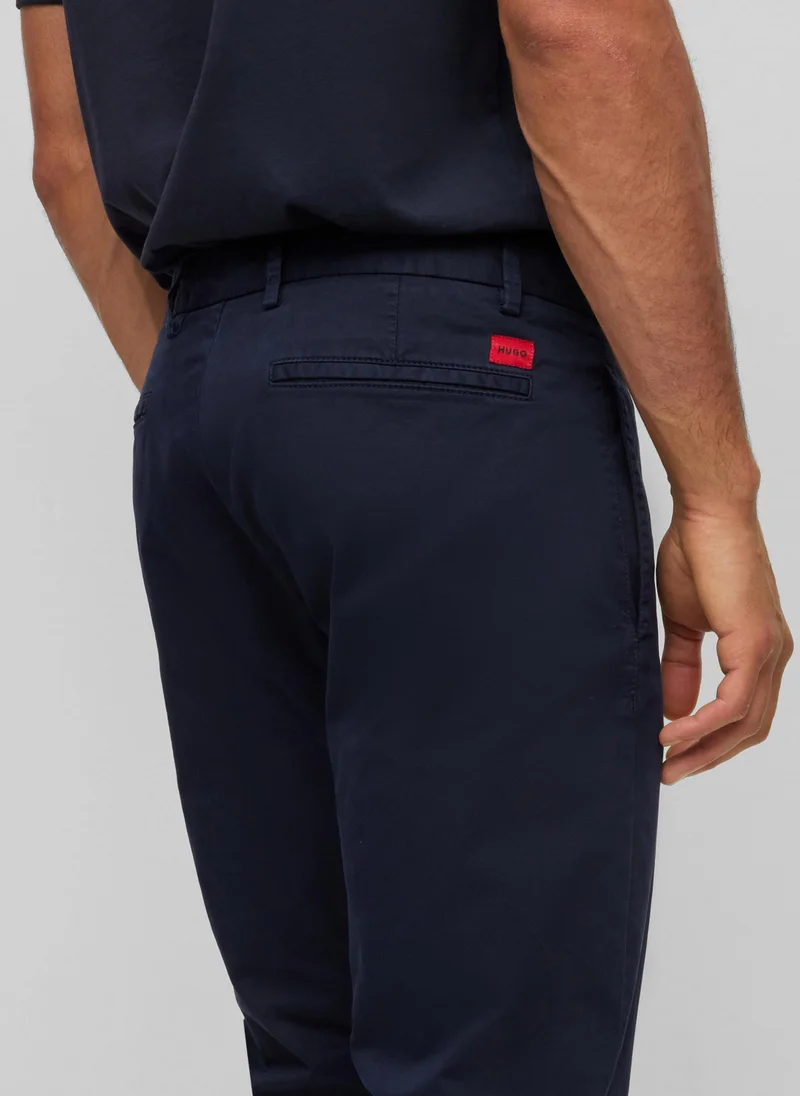 HUGO Slim-fit chinos in stretch-cotton gabardine