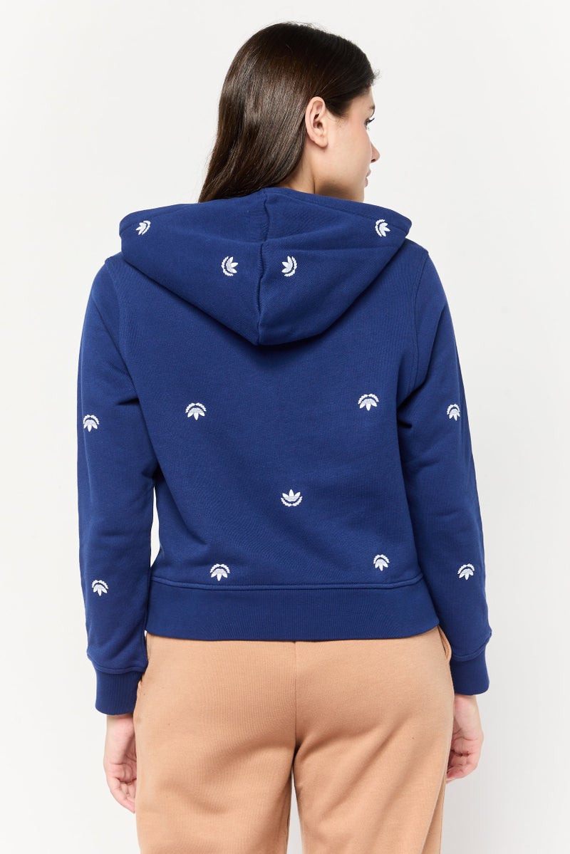 adidas Originals Women Sportswear Fit Long Sleeve Outdoor Sweatshirts, Blue  - Image 4