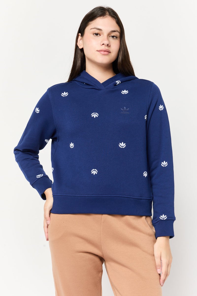 adidas Originals Women Sportswear Fit Long Sleeve Outdoor Sweatshirts, Blue  - Image 1