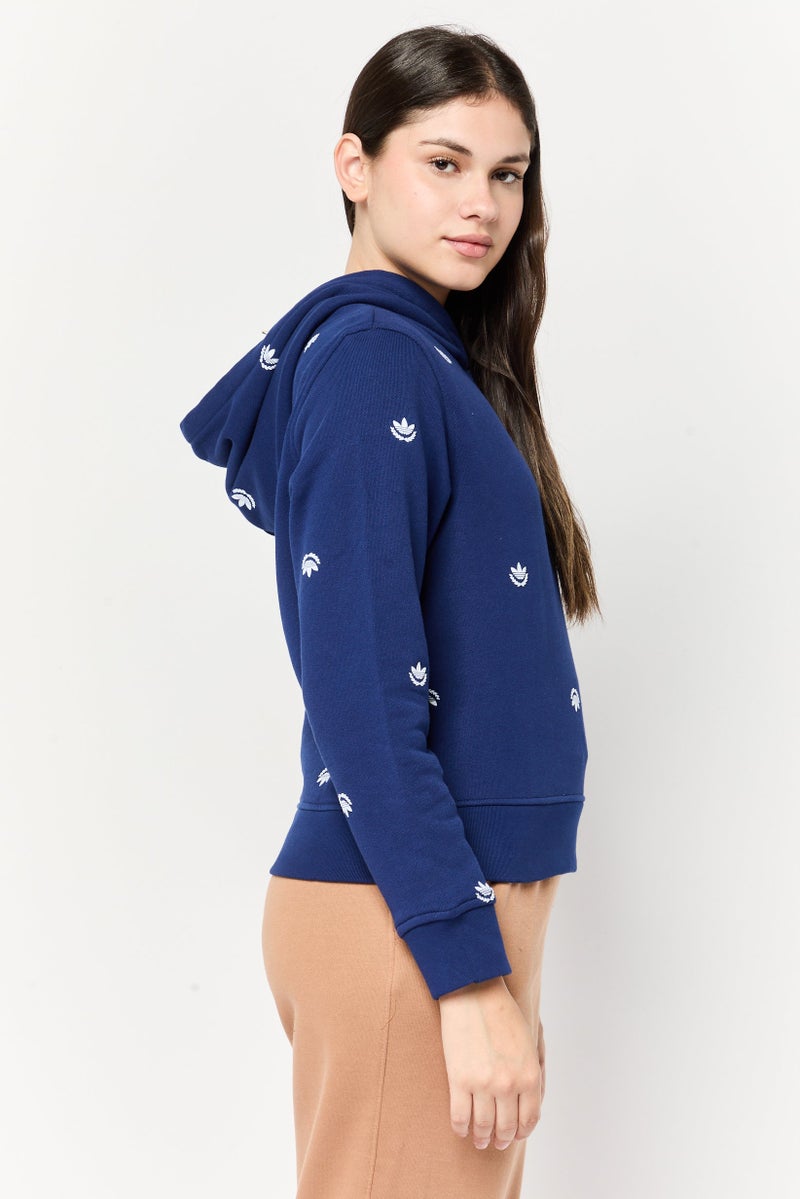 adidas Originals Women Sportswear Fit Long Sleeve Outdoor Sweatshirts, Blue  - Image 3