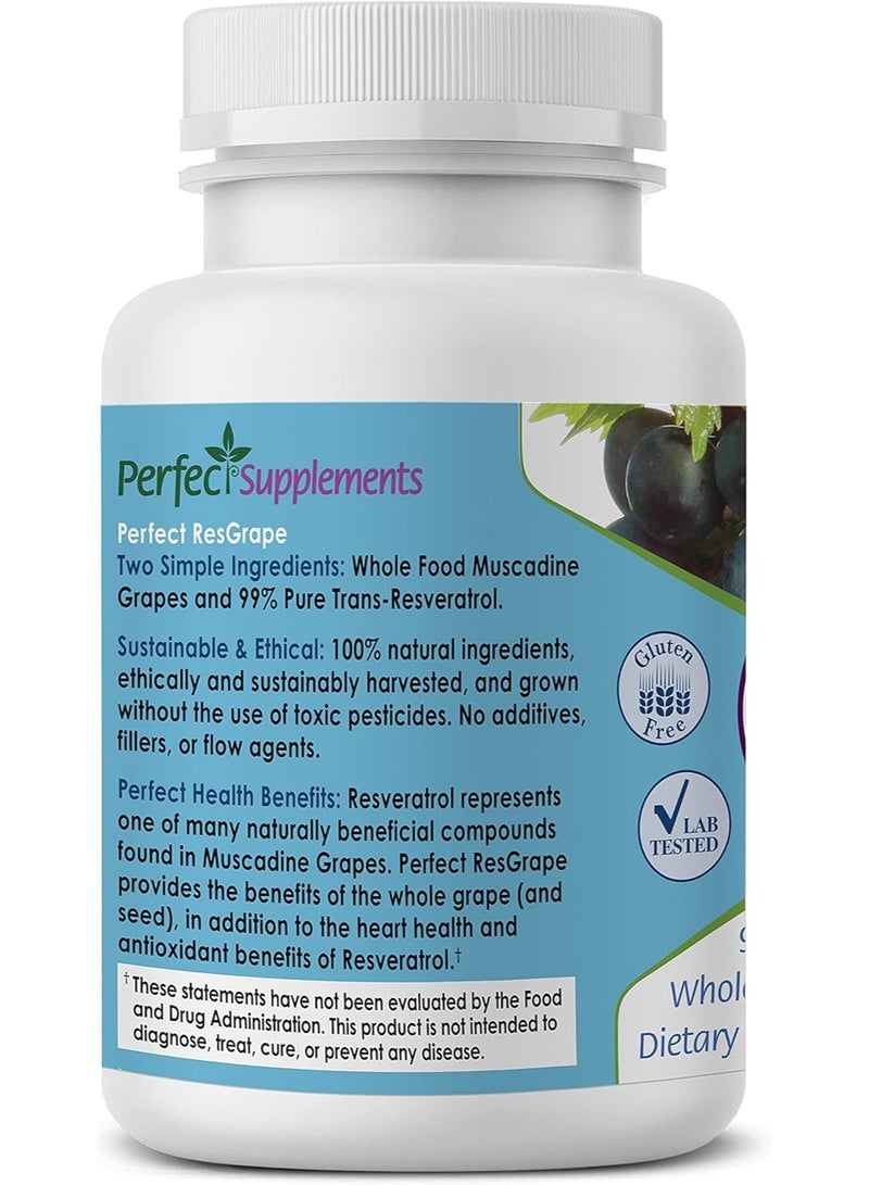 Perfect Supplements – Perfect ResGrape Resveratrol – 60 Veggie Capsules – Trans-Resveratrol & Organic Muscadine Grape - Image 3
