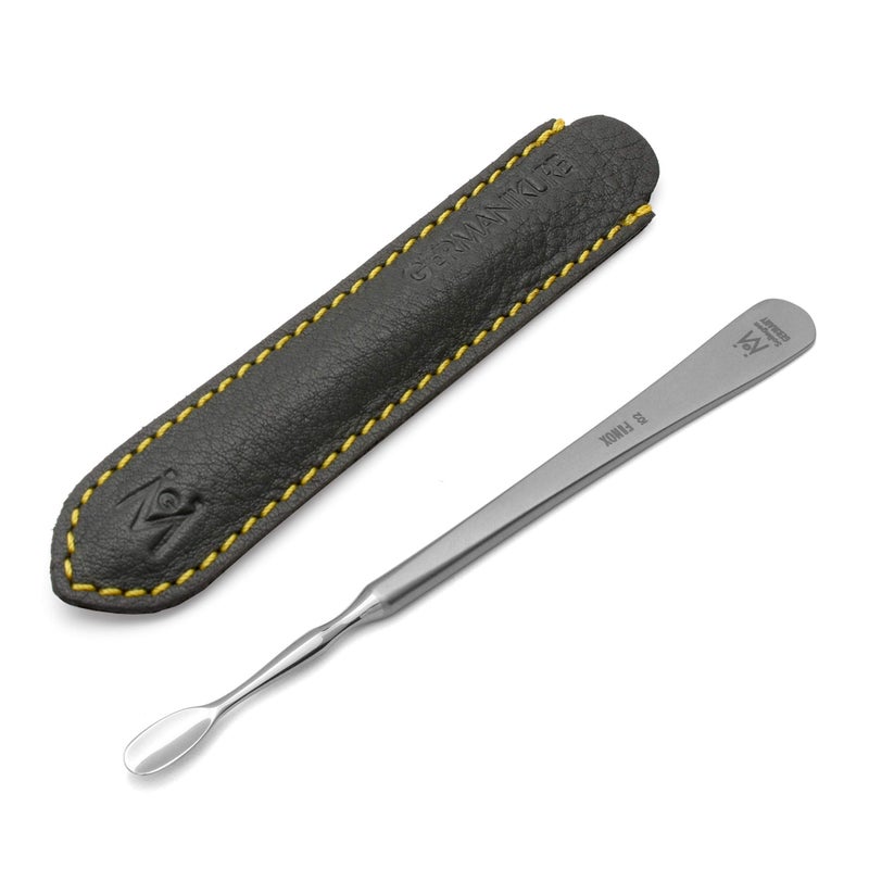 i02 Cuticle Pusher in Leather FINOX Surgical Stainless Steel German Manicure Pedicure Tool Cuticle Remover GERmanikure Solingen