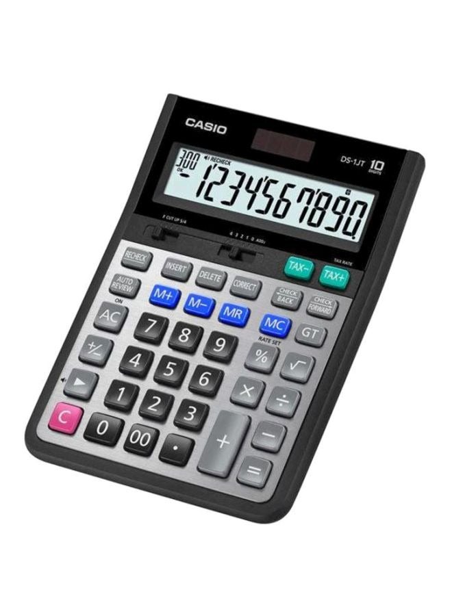 كاسيو آلة حاسبة مكتبية فعالة DS-1JT-W-DP باللون الرمادي/الأسود/الأخضر - Image 1