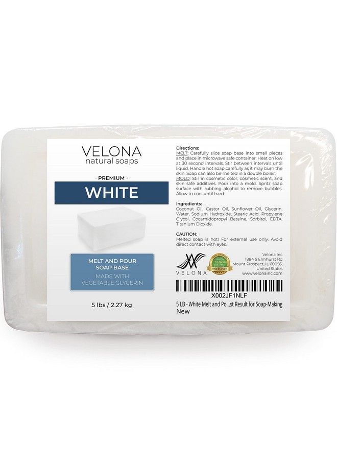 velona 5 رطل من الصابون الأبيض القابل للذوبان والصب، خالٍ من كبريتات الصوديوم/كبريتات الصوديوم: ألواح طبيعية للحصول على أفضل نتيجة في صناعة الصابون - Image 3