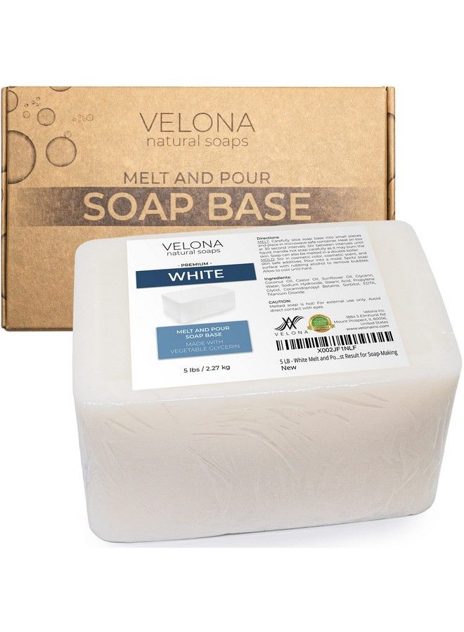 velona 5 رطل من الصابون الأبيض القابل للذوبان والصب، خالٍ من كبريتات الصوديوم/كبريتات الصوديوم: ألواح طبيعية للحصول على أفضل نتيجة في صناعة الصابون - Image 1