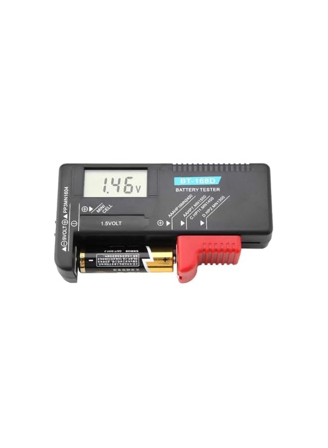 PROMASS Digital LCD Universal Battery Tester for AA AAA C D 9V 1.5V Button Cell, Battery Checker for 1.2-4.8V & 9V Batteries Portable Household Battery Capacity Detector - Battery Voltage Tester  - Image 2