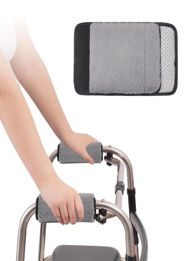 KUAZIDAR Walker Handle Cushions Padded Hand Grip Covers for Rollator & Wheelchair, Non-Slip Comfortable Washable Padding, Moisture Wicking Mobility Accessory, Gray - Image 1