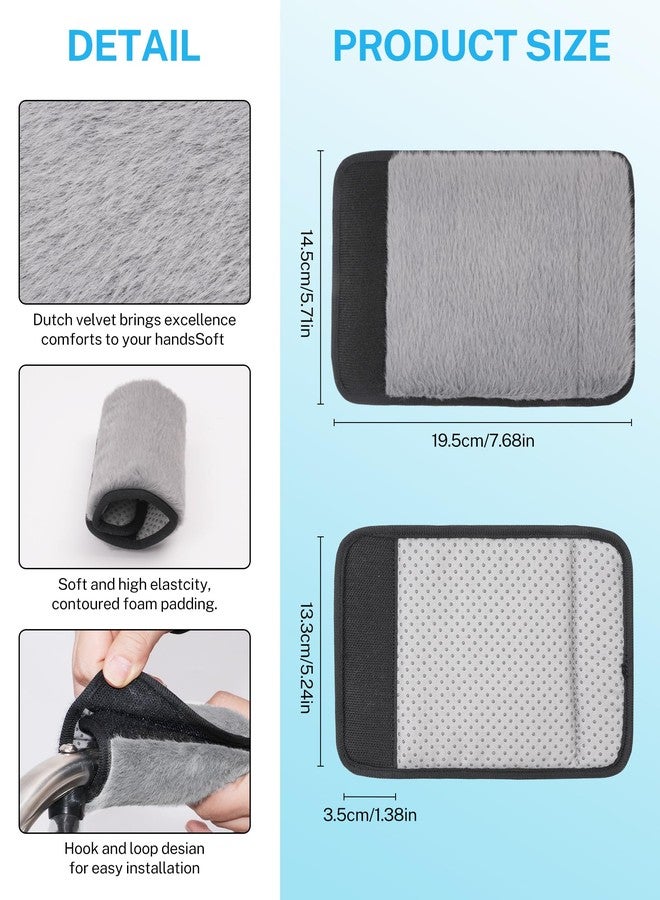KUAZIDAR Walker Handle Cushions Padded Hand Grip Covers for Rollator & Wheelchair, Non-Slip Comfortable Washable Padding, Moisture Wicking Mobility Accessory, Gray - Image 3