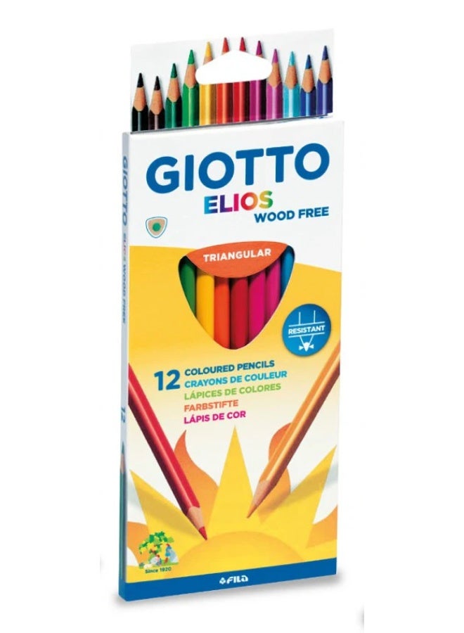 Giotto Elios Color Pencil Wood Free Triangular 12Color-275800