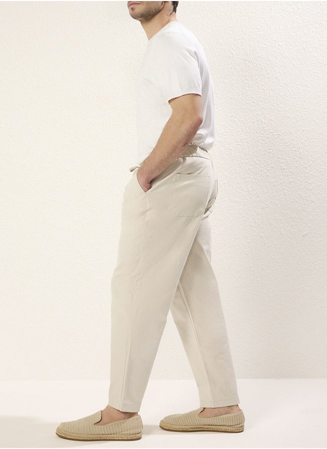 trendyol Stone Tapered Skinny Premium Textured Fabric Trousers  - Image 2