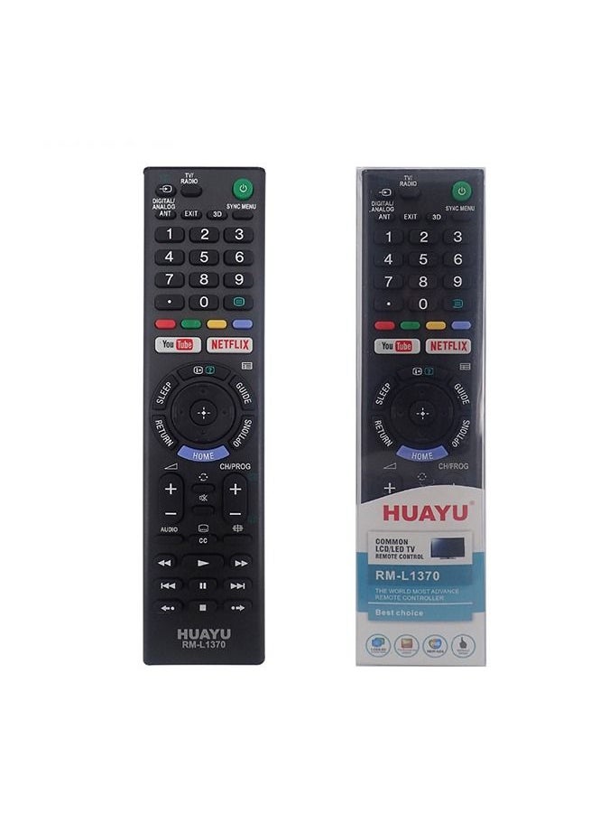 Huayu - Universal RM-L1370 Remote Control for Sony LED TV KD-55X720E KD-49X720E KD-43X720E KDL-32W660E KDL-40W660E with YouTube/Netflix Buttons RMT-TX300E RMTTX300E 1-493-314-11 149331411 - Image 1