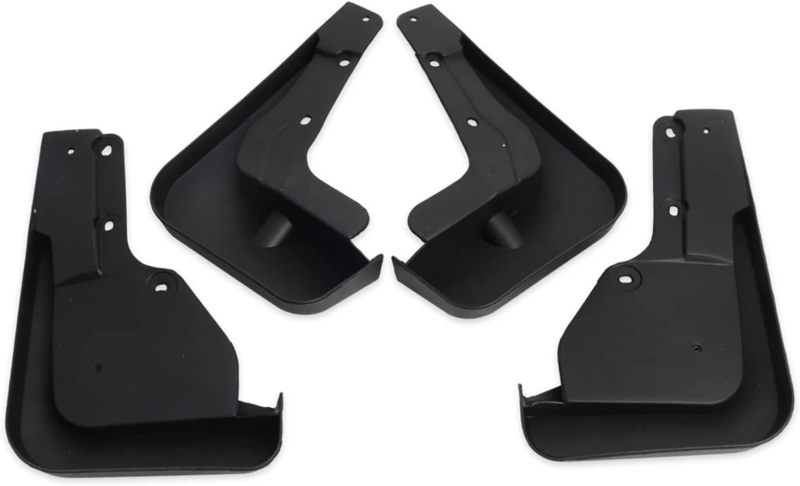 Car Mudguards 4-Piece Black All-Weather Protection Splash Guards - Reduces Debris Impact Mud Flaps for Off-Road SUV Vehicle - Image 1