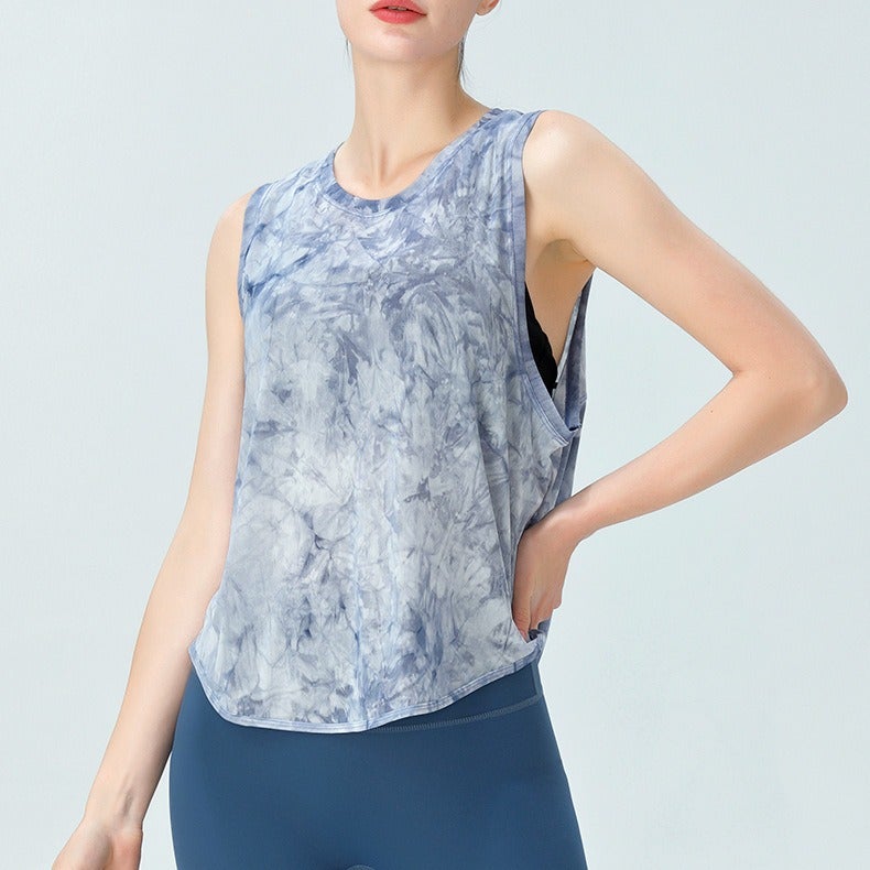 An Ran Anran Women's Sleeveless Yoga Top – Quick-Dry Floral Workout Tank for Running, Gym & Pilates - Image 3