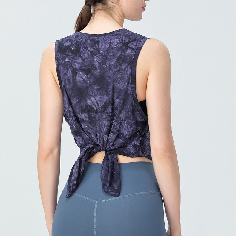 An Ran Anran Women's Sleeveless Yoga Top – Quick-Dry Floral Workout Tank for Running, Gym & Pilates - Image 4