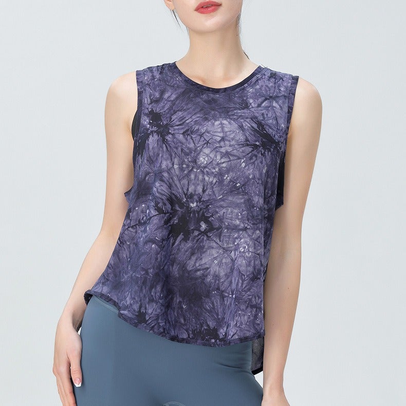 An Ran Anran Women's Sleeveless Yoga Top – Quick-Dry Floral Workout Tank for Running, Gym & Pilates - Image 1