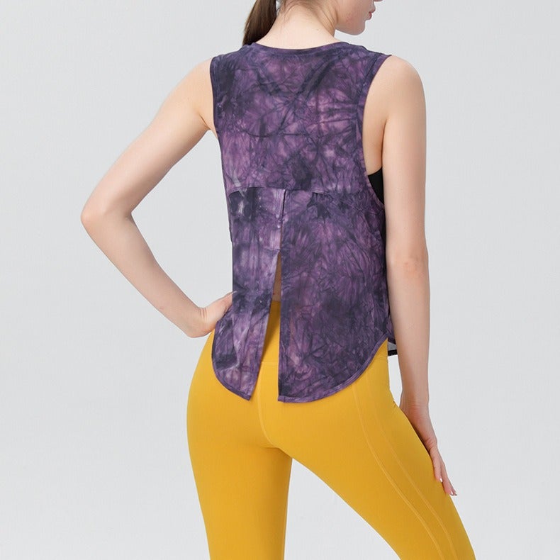 An Ran Anran Women's Sleeveless Yoga Top – Quick-Dry Floral Workout Tank for Running, Gym & Pilates - Image 2