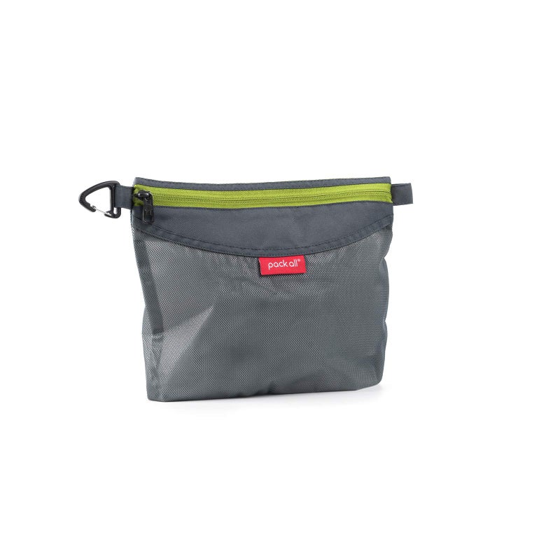 pack all Water-resistant Material Zipper Pouch, Mesh Zipper Bags for Storage, Travel, Office (Gray, Medium) - Image 1