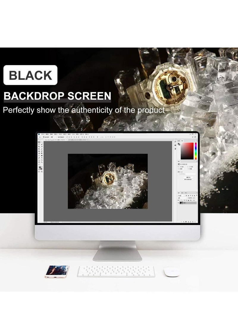 GUDOO - 3M X 2M Black Backdrop for Photography Black Photo Background Screen Black Sheet for Photo Video Studio Photoshoot Zoom - Image 1