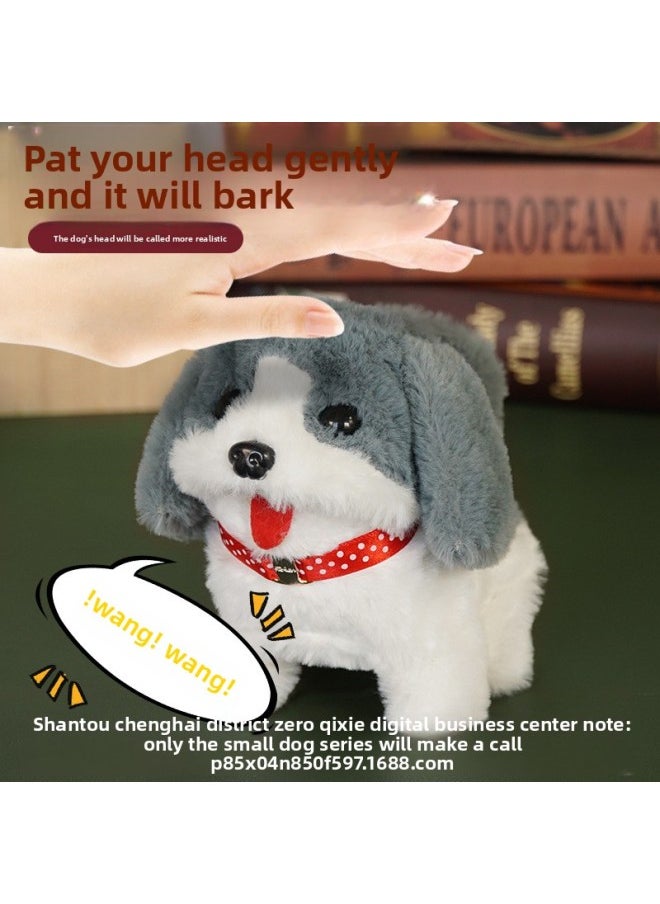 Children's Pet Simulation Rabbit Dog Doll Plush Electric Toy Vocal Walking Calling Electric Men And Women-Color:Golden Retriever [dark Color]-Specification:Naked  - Image 3