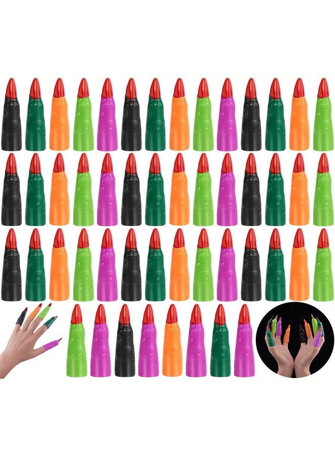 HFATMOS 50 Pcs Finger Pointers for Kids Reading, Colorful Witch Fingers, Finger Nail Covers for Kindergarteners, Young Readers, Cosplay Costume Masquerade Party Decorations - Image 1