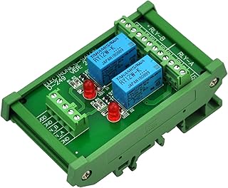 Electronics-Salon DIN Rail Mount 2 DPDT Signal Relay Interface Module, DC 12V Version. - Image 1