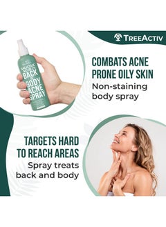 TreeActiv Salicylic Acid Back & Body Acne Spray, Back Acne Solution For Women And Men, Acne Body Spray with Tea Tree Oil, Fast-Drying Back Acne Spray, Fine Mist, Back Acne Treatment Spray, 4 fl oz, 2-pack  - Image 4