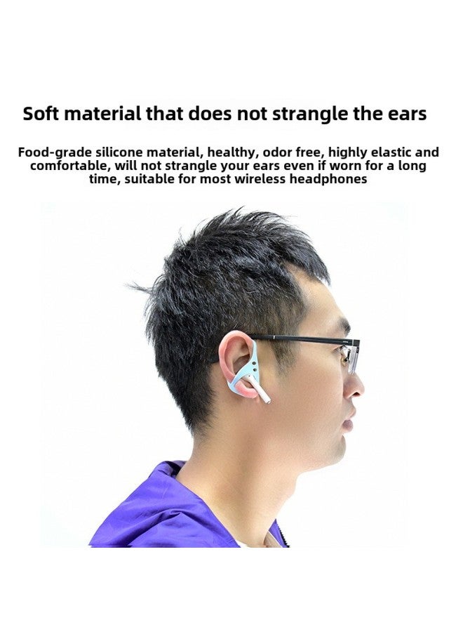 Direct Supply Of Mobile Phone Earplugs Mobile Phone Earphones Ear Hooks Anti-drop Ears Anti-drop Silicone Sports Earphones Ear Hooks-Color:Blue - Image 2
