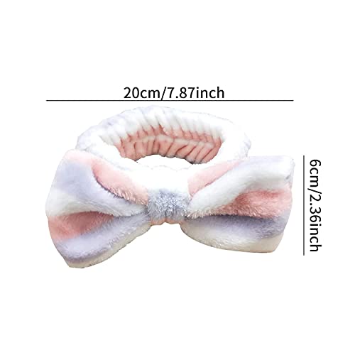 FOK Women and Girl's Adjustable Elastic Velvet Strip Headband for Facial Makeup, Yoga Sports - Multicolor - Image 2