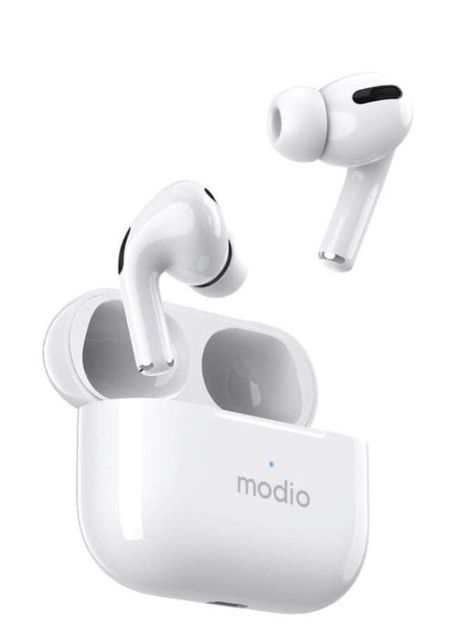 modio - True Wireless Stereo Earpods with Charging Case – Superior Sound, Convenient Portability, Available in Red, Black, and Blue - Image 1
