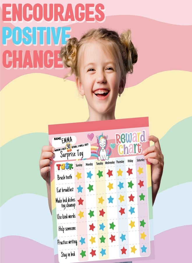 yasest Reward Chart for Kids - Unicorn Magnetic Kids Behavior Chart, Pad with 26 Chore Charts, 1920 Star Stickers, 49 Incentive Stickers, Responsibility Chart for Kids Girls Toddlers - Kids Chore Chart - Image 4