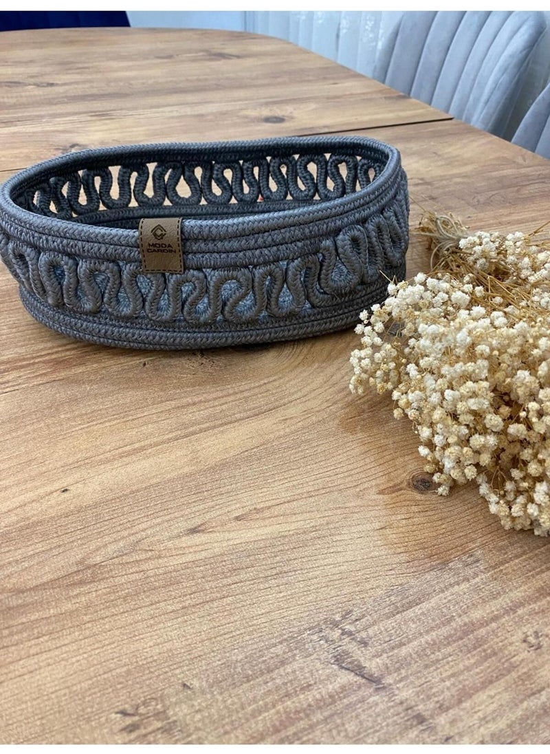 My Doğa Store Wicker, Jute, Basket, Cupboard, Organizer, Storage Basket, Bread Basket, 30X20X10  - Image 2