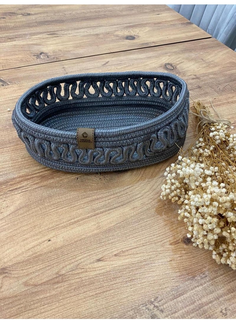My Doğa Store Wicker, Jute, Basket, Cupboard, Organizer, Storage Basket, Bread Basket, 30X20X10  - Image 1