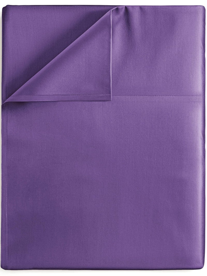 CGK Unlimited Full Size Flat Sheet  Hotel Quality Top Flat Bed Sheet Only  UltraSoft Comfy Breathable  Cooling  Fade  Wrinkle Free  EasyCare Stain  Shrink Resistant Bedding  EasyFit  OekoTex  Purple 