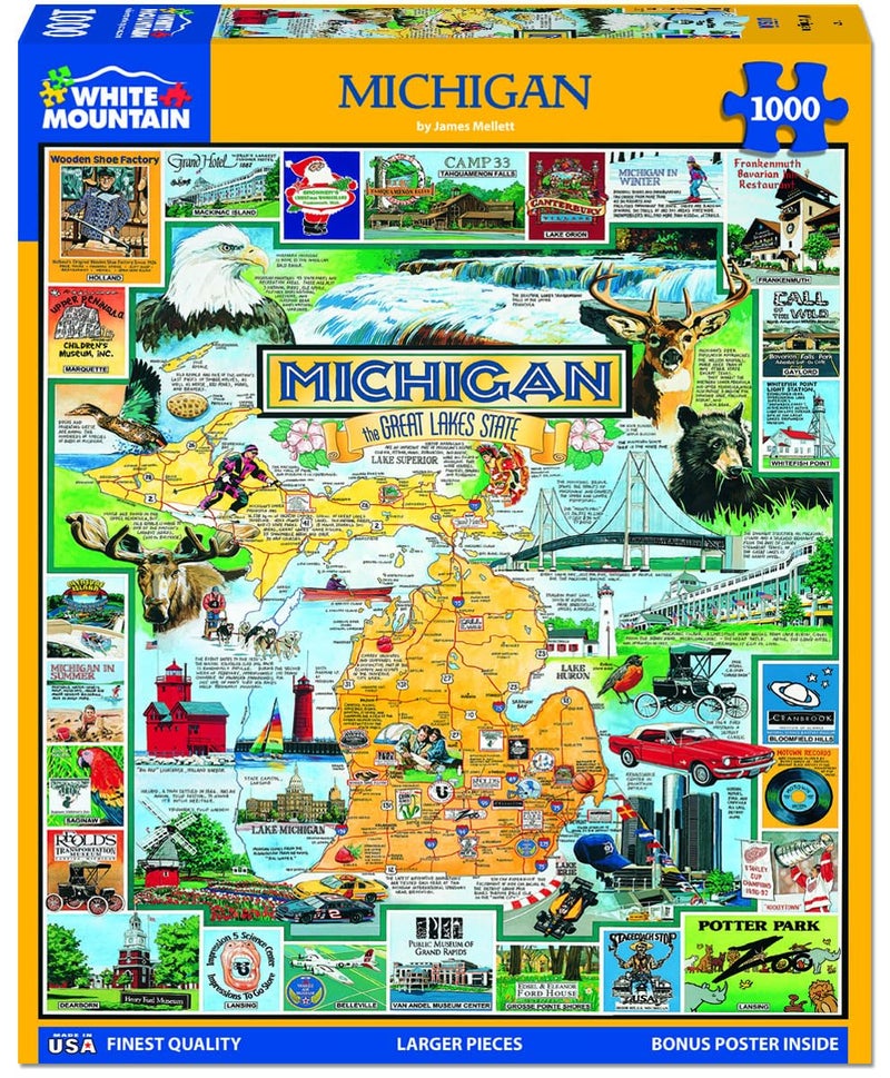 White Mountain Puzzles Best of Michigan - 1000 Piece Jigsaw Puzzle - Image 2