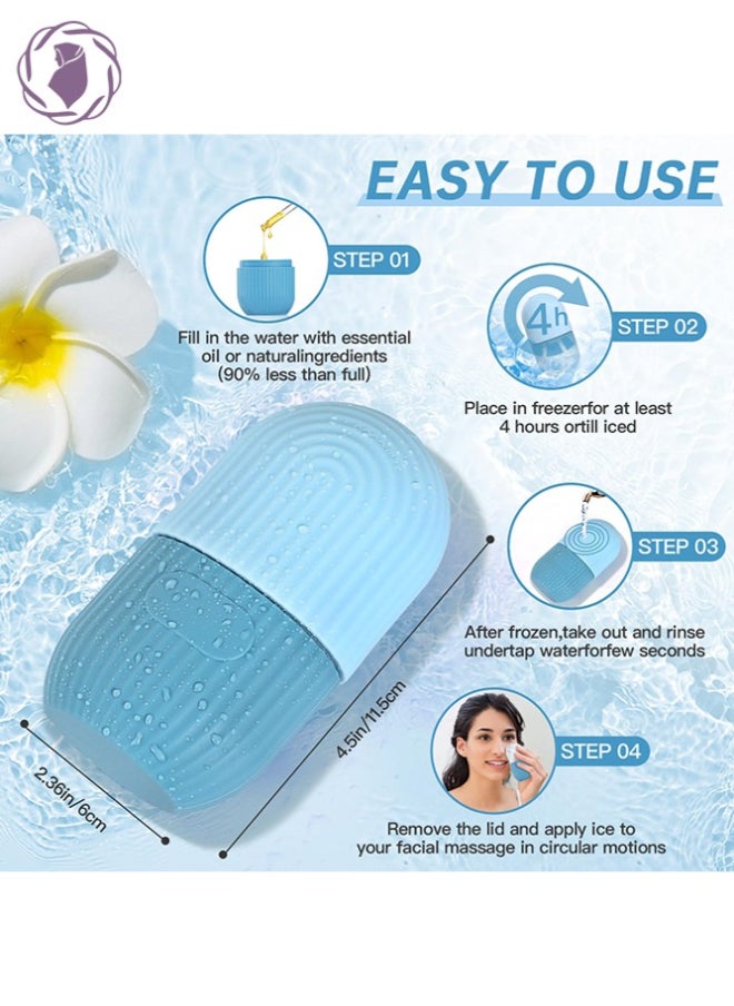 KHAJUL Ice Roller For Face, Beauty Facial Massage Ainkcne Puffiness Relief Blue  - Image 2