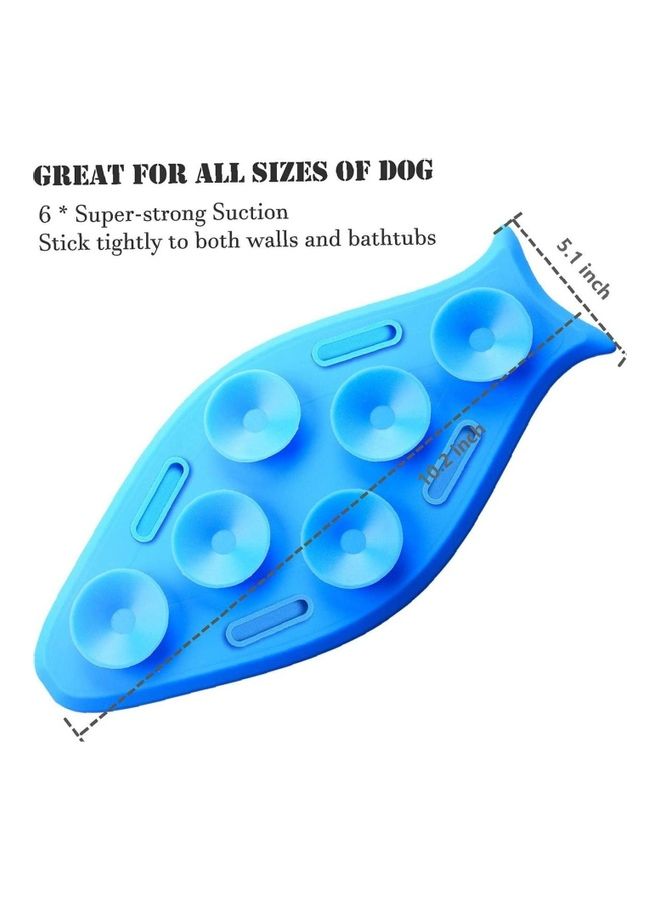 NIBEMINENT Silicone Slow Feeder Treat Dispensing Mat Blue 10.2 x 5.1inch - Image 3