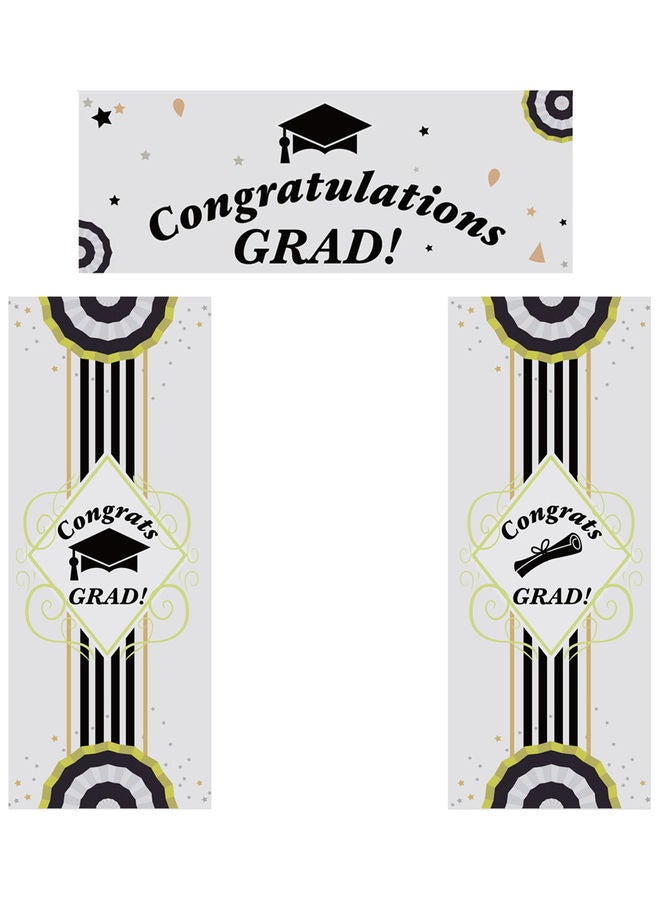 NIBEMINENT 3-In-1 Vinyl Graduation Decorations Photography Background Banners Multicolour - Image 1