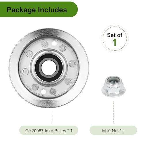 Belleone GY20067 Idler Pulley Fits for John Deere - GY22172 Idler Pulley Compatible with John Deere L120 L130 2002 2003 2004 GY20996 GY20050 GX20305 Lawn Tractors with 42" 48" Deck - Image 4